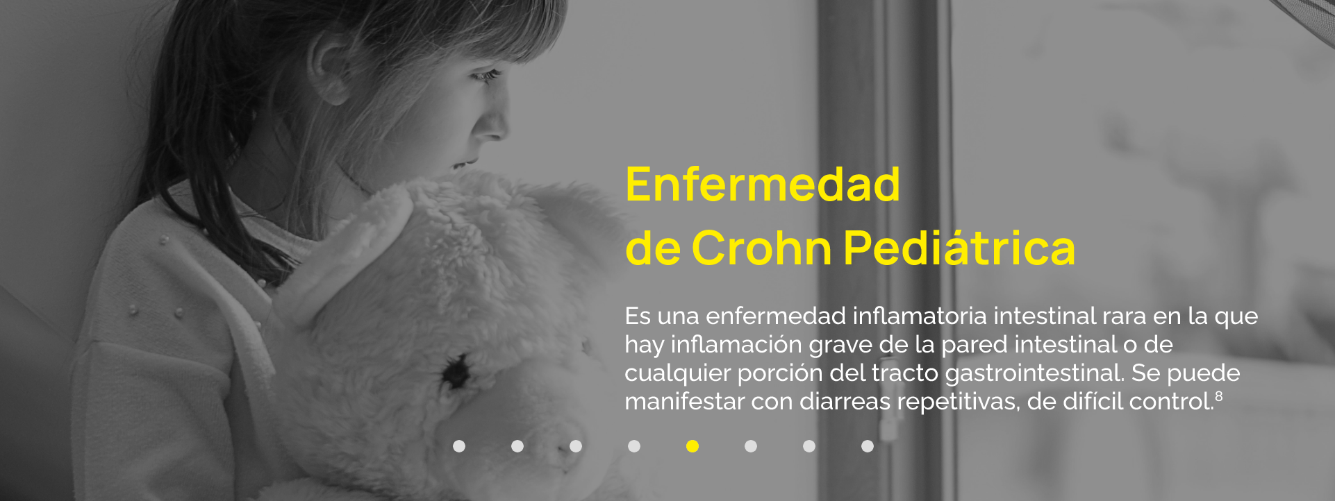 Es una enfermedad inflamatoria intestinal rara en la que hay inflamación grave de la pared intestinal o de cualquier porción del tracto gastrointestinal. Se puede manifestar con diarreas repetitivas, de difícil control.8